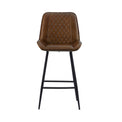 Rex Brown Quilted Leather Breakfast Bar Stool  front view