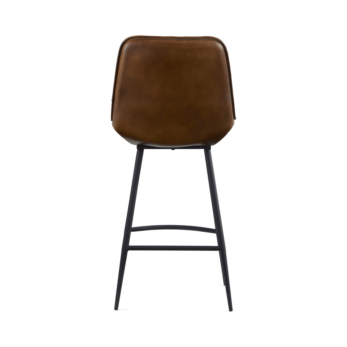 Rex Quilted Buffalo Aniline Leather Vintage Bar Stools Grey or Brown