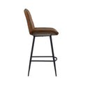 Rex Brown Quilted Leather Breakfast Bar Stool side view