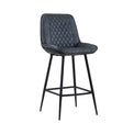 Rex Grey Quilted Leather Breakfast Bar Stool  from Roseland Furniture