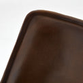 Laka Brown Leather Kitchen Breakfast Bar Stool close up of seat edge