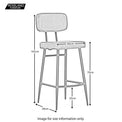 Hulta Grey Leather Stool - Size Guide