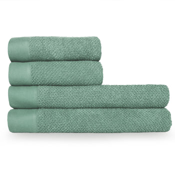 Textured 4pc Cotton Hand / Bath Sheet Towel Set
