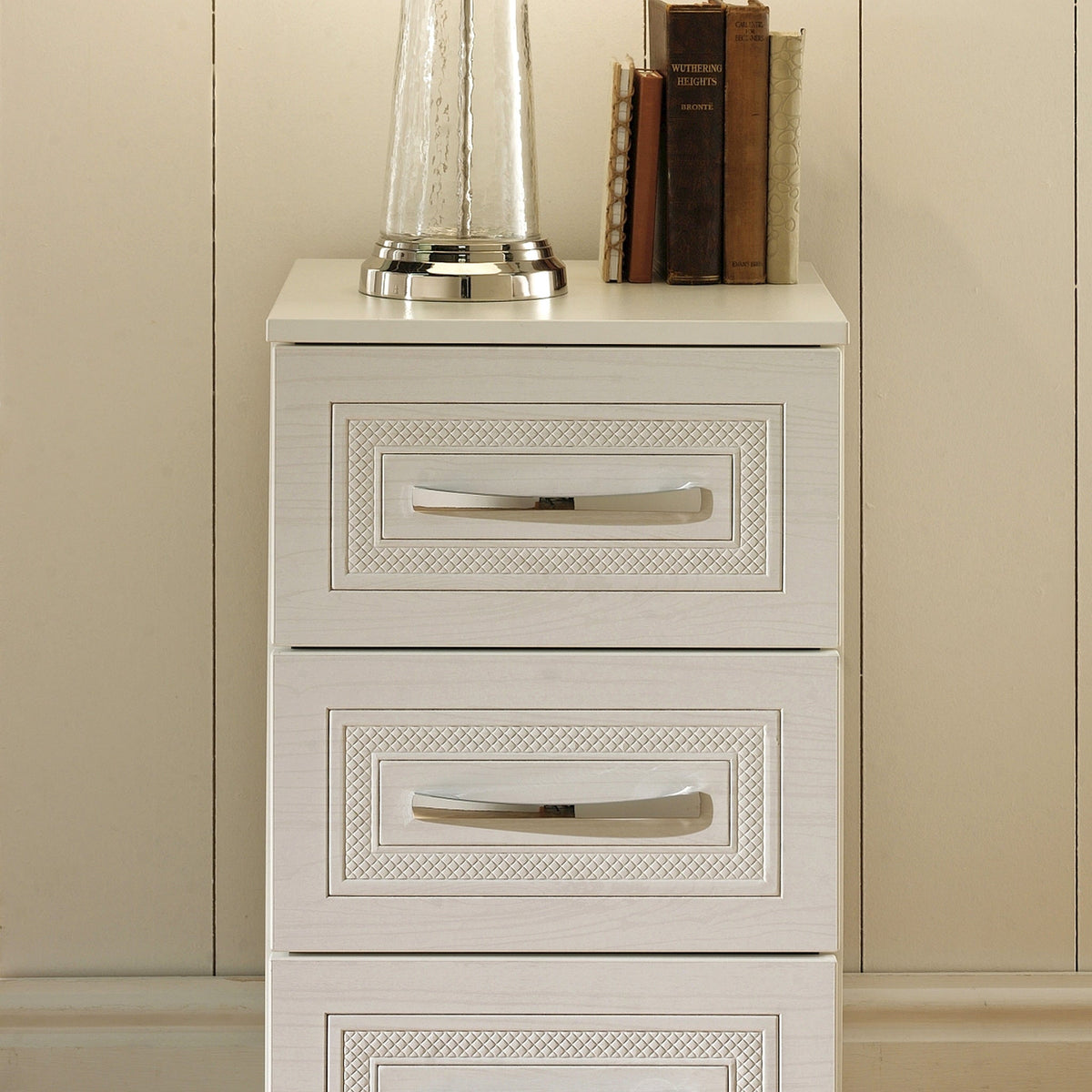 Killgarth White 3 Drawer Bedside Cabinet