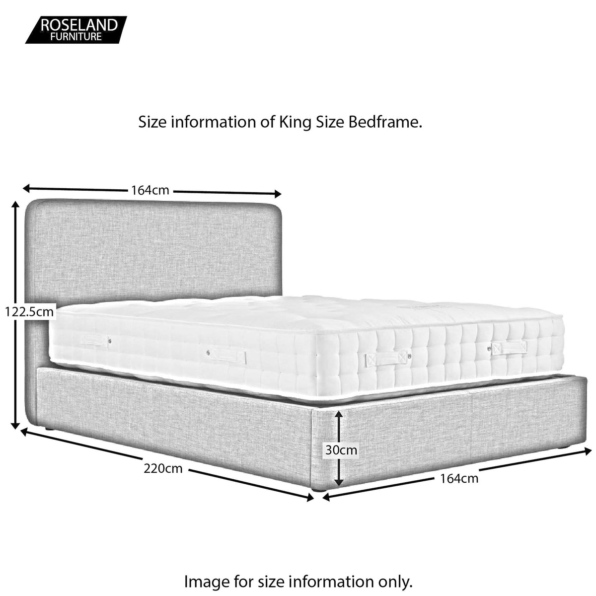 Sofie King Size Bed Frame - Size Guide