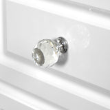 Kinsley White Gloss 6 Drawer Chest from Roseland closeup crystal