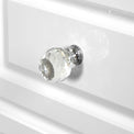 Kinsley White Gloss 2 Drawer Bedside Cabinet from Roseland closeup crystal