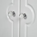 Kinsley White Gloss 2 Door Wardrobe from Roseland closeup crystal