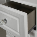 Kinsley White Gloss 3 Drawer Dressing Table from Roseland interior closeup