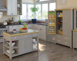 Padstow Grey Large Kitchen Island - Lifestyle View