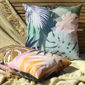 Leafy 50cm Reversible Outdoor Polyester Bolster Cushion