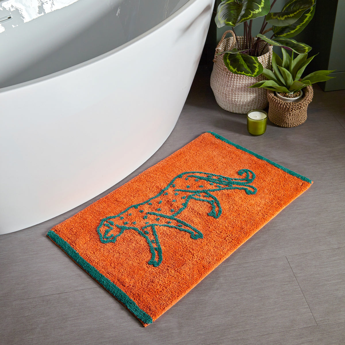Leopard 80cm Cotton Bath Mat