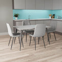 Paros 1.3m Dining Table with 4 Olivia Light Grey Chairs