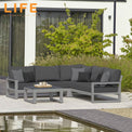 LIFE Mallorca Corner Sofa Set with Coffee Table for Garden Patio