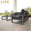 LIFE Mallorca Corner Sofa Set with Coffee Table for Garden Patio