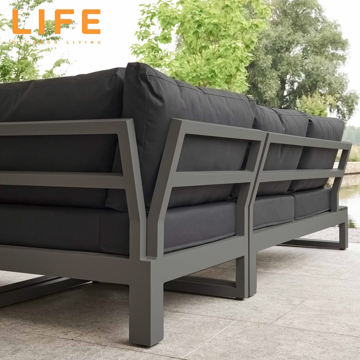 LIFE Mallorca Corner Sofa Set with Coffee Table for Garden Patio