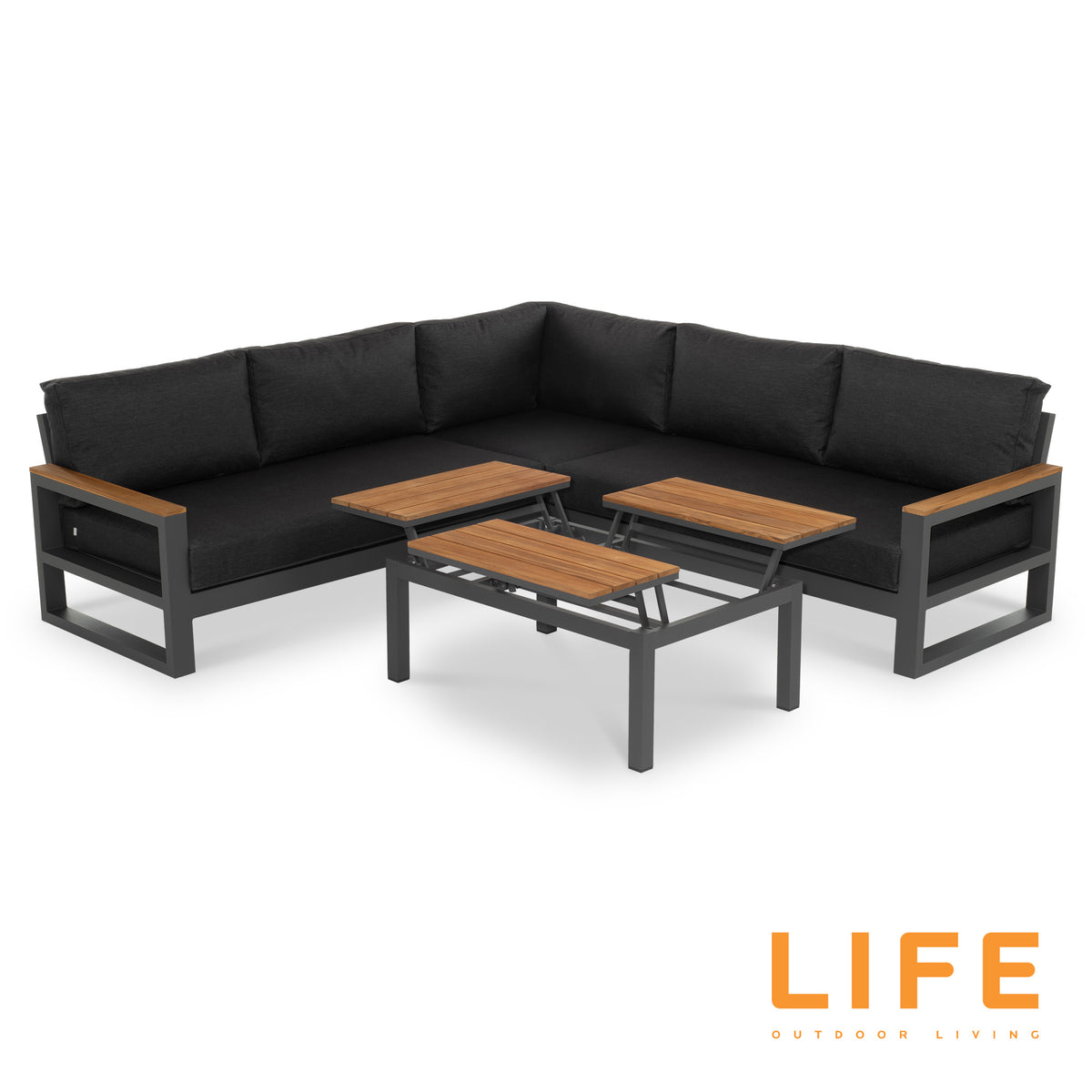 LIFE Soho Corner Lounge with Teak Lift Coffee Table