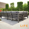 LIFE Timber Deluxe Corner Set with Ceramic Height Adjustable Table