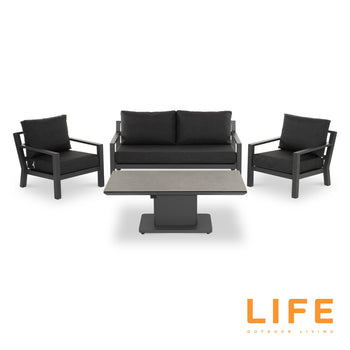 LIFE Timber Lounge Set with Ceramic Adjustable Table