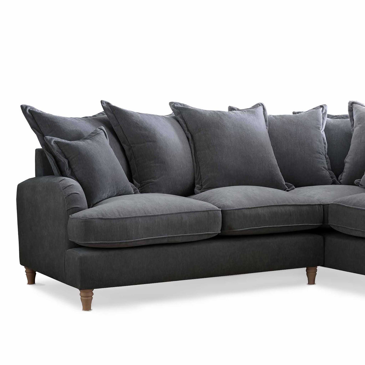 Rupert Charcoal Grey 2 Corner 1 Right Hand Sofa Couch