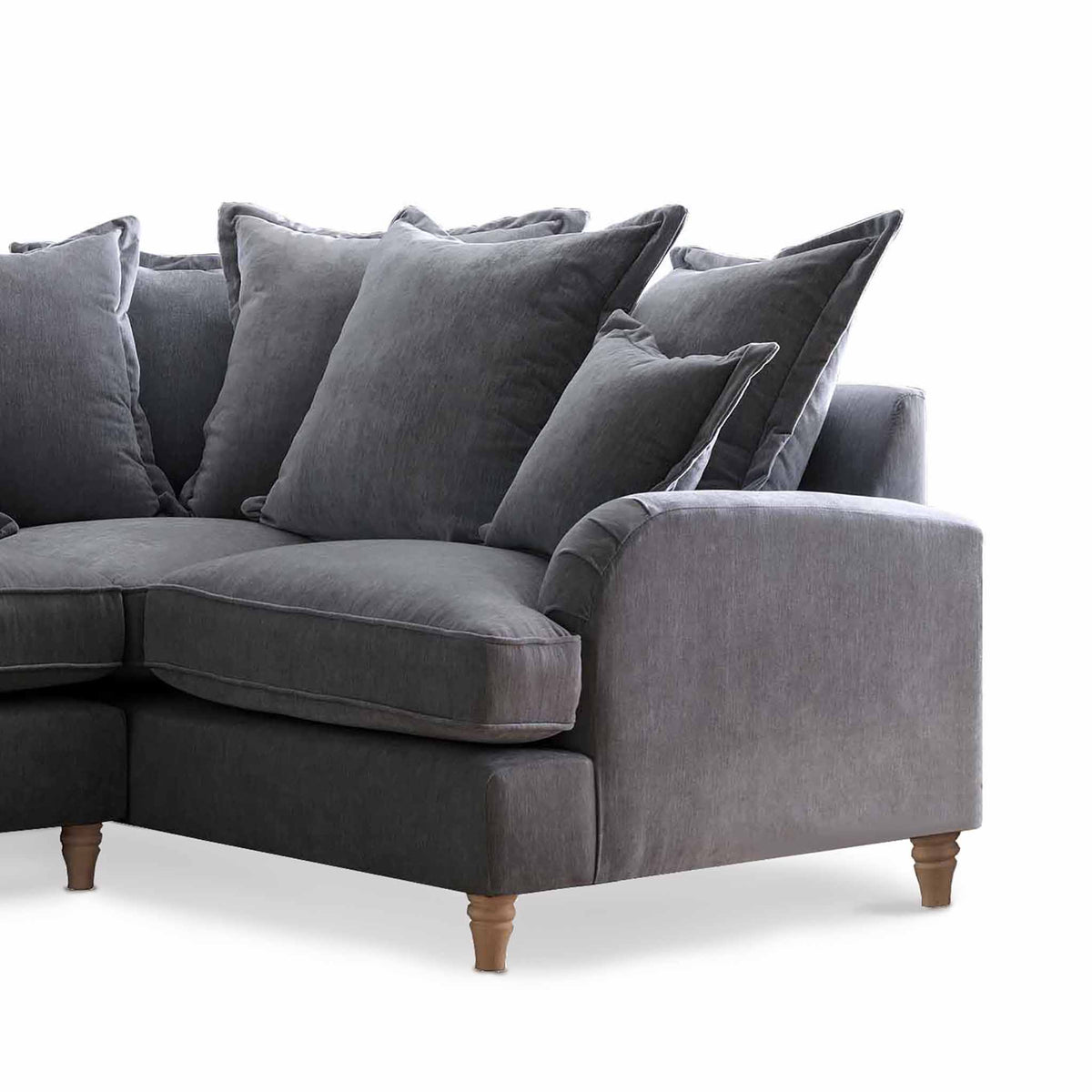 Rupert Charcoal Grey 2 Corner 1 Right Hand Sofa Couch
