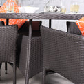 Malaga 4 Seat Deluxe Stacking 110cm Rattan Dining Set rattan close up