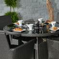 Malaga 4 Seat Deluxe Stacking 110cm Rattan Dining Set