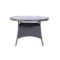 Malaga 4 Seat Deluxe Stacking 110cm Rattan Dining Set Round Table