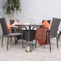 Malaga 4 Seat Stacking Rattan Garden Dining Set
