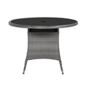 Malaga 4 Seat Stacking Rattan Garden Dining Set Table with glass top