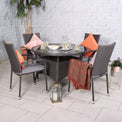 Malaga 4 Seat Stacking Rattan Garden Dining Set Lifestyle Setting