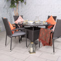 Malaga 4 Seat Stacking Rattan Outdoor Dining Set