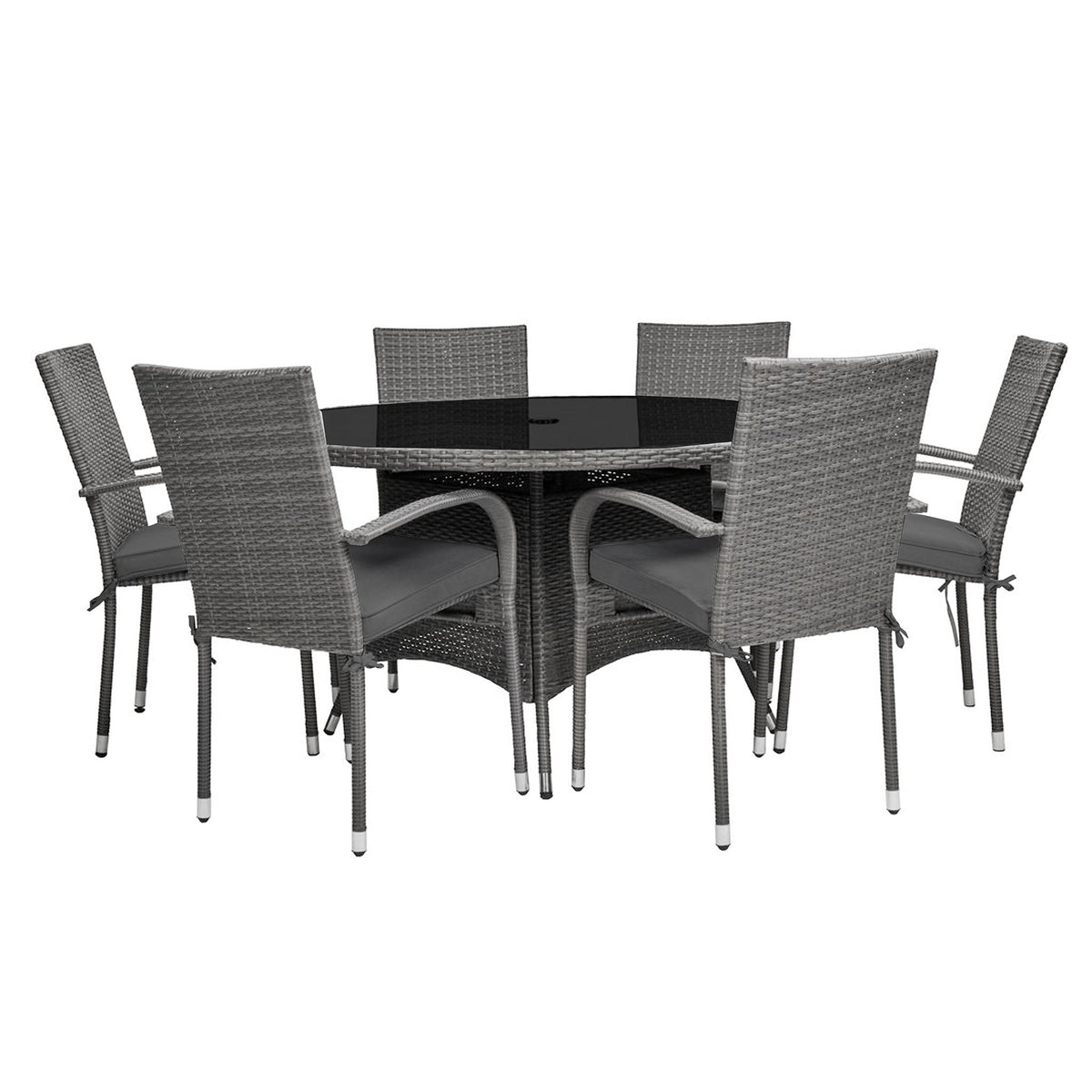 Malaga 6 Seat Stacking Rattan Garden Dining Set from Roseland Home Furniture