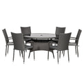 Malaga 6 Seat Stacking Rattan Garden Dining Set