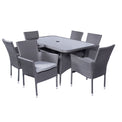 Malaga 6 Seat Deluxe Rectangular Rattan Outdoor  Dining Set