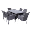 Malaga 6 Seat Deluxe Rectangular Rattan Garden Dining Set from Roseland Home Furniture