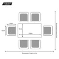 Malaga 6 Seat Deluxe Rectangular Rattan Garden Dining Set dimensions and size guide