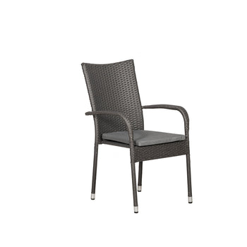 Malaga 6 Seat Stacking Rectangular Rattan Dining Set
