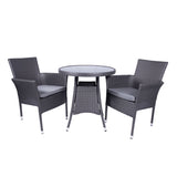 Malaga 2 Seat Deluxe Stacking Rattan Garden Bistro Set from Roseland Home Furniture