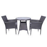Malaga 2 Seat Deluxe Stacking Rattan Outdoor Bistro Set
