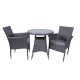 Malaga 2 Seat Deluxe Stacking Rattan Patio Bistro Set