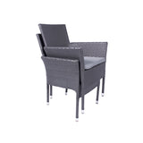 Malaga 2 Seat Deluxe Stacking Rattan Garden Bistro Set stacked chairs