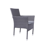 Malaga 2 Seat Deluxe Stacking Rattan Garden Bistro Set armchair