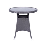 Malaga 2 Seat Deluxe Stacking Rattan Garden Bistro Set coffee table