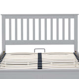 front view of the slatted head board on the Trent Grey Wooden Ottoman Bed
