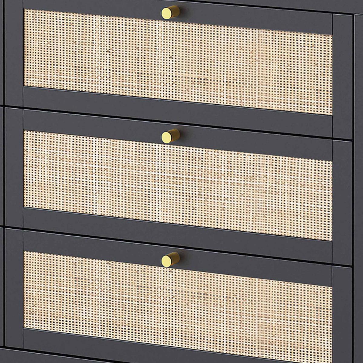 Margot Cane 6 Drawer Chest - Close up of Drawers