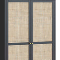 Margot Cane Wardrobe with Drawer - Close up of cane on wardrobe door fronts