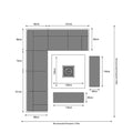 Mayfair 120cm Grey Outdoor Corner Fire Pit Table Lounge Set Dimensions & Size Guide