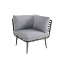 Mayfair 120cm Grey Outdoor Corner Fire Pit Table Lounge Set Corner Seat