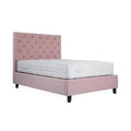 Francis Blush Velvet Ottoman Storage Bed angled view